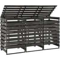 vidaXL : Caja para contenedores de basura para 3 contenedores, 210x75x121 cm, pino macizo