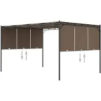vidaXL Pabellón de jardín con cortinas laterales, 4x3x2,25 m, color beige