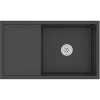 vidaXL Fregadero empotrable negro de acero inoxidable, hecho a mano por