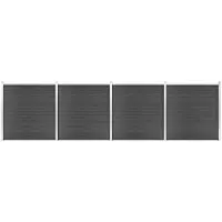 vidaXL , Juego de paneles para valla, material WPC, 699 x 186 cm, color