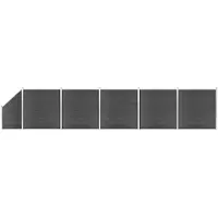 vidaXL , Juego de paneles para valla, material WPC, 965 x (105-186) cm, color