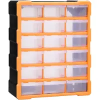vidaXL Organizador con múltiples cajones, 18 cajones, 38x16x47 cm