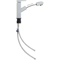 vidaXL Grifo de lavabo con ducha extractable, cromado, 157x172 mm