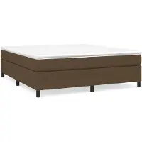 vidaXL Cama con somier y colchón de la marca , color marrón oscuro, dimensiones 180x200 cm, tapizada en tela
