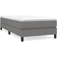 vidaXL Cama con somier y colchón de la marca , color gris oscuro, dimensiones 90x200 cm, tapizada en tela