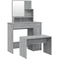 vidaXL Juego de tocador gris Sonoma, 86,5 x 35 x 136 cm