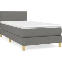 vidaXL Cama con somier y colchón de la marca , color gris oscuro, 80x200 cm, tapizada en tela