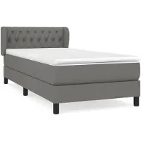 vidaXL Cama con somier y colchón de la marca , color gris oscuro, dimensiones 90x190 cm, tapizada en tela