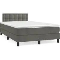 vidaXL Cama con somier y colchón de la marca , color gris oscuro, 120x200 cm, tapizada en terciopelo