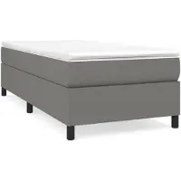vidaXL Cama con somier y colchón de la marca , color gris oscuro, 80x200 cm, tapizada en tela