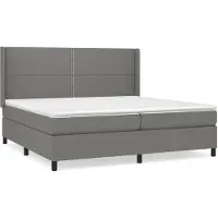 vidaXL Cama con somier y colchón de la marca , color gris oscuro, dimensiones 200x200 cm, tapizada en tela