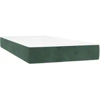 vidaXL Colchón de muelles ensacados, firmeza media, color verde oscuro, 90x190x20 cm, con funda de terciopelo
