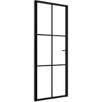 vidaXL Puerta interior de vidrio ESG y aluminio, 76x201,5 cm, color