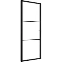 vidaXL Puerta interior de vidrio ESG y aluminio, 76x201,5 cm, color