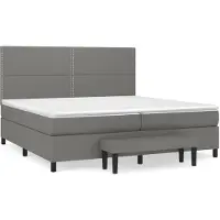 vidaXL Cama con somier y colchón de la marca , color gris oscuro, dimensiones 200x200 cm, tapizada en tela