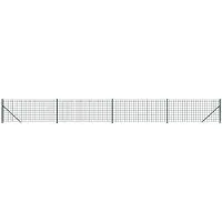 vidaXL Valla de malla con base anclada, color verde, 1,1 x 10 metros
