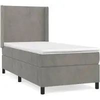 vidaXL Cama con somier y colchón de la marca , color gris claro, 80x200 cm, tapizada en terciopelo
