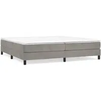vidaXL Cama con somier y colchón de la marca , color gris claro, dimensiones 200x200 cm, tapizada en terciopelo