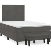 vidaXL Cama con somier y colchón de la marca , color gris oscuro, 120x200 cm, tapizada en terciopelo