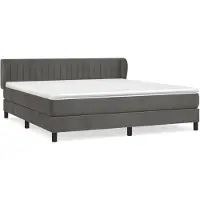 vidaXL Cama con somier y colchón de la marca , color gris oscuro, 160x200 cm, tapizada en terciopelo