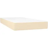 vidaXL Colchón de muelles ensacados, color crema, tamaño 90x200x20 cm, funda de tela