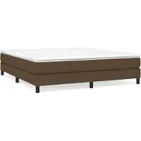 vidaXL Estructura de cama con somier, color marrón oscuro, 180x200 cm, tapizada en tela