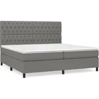vidaXL Cama con somier y colchón de la marca , color gris oscuro, dimensiones 200x200 cm, tapizada en tela
