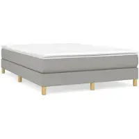 vidaXL Cama con somier y colchón de la marca , color gris claro, dimensiones 140x200 cm, tapizada en tela