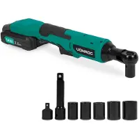Vonroc Llave de carraca sin cable - 20V - 50Nm - incl. juego de 8 vasos | Incl. batería 2.0Ah y cargador