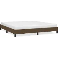 vidaXL Estructura de cama sin colchón, color marrón oscuro, 180x200 cm, tapizada en tela