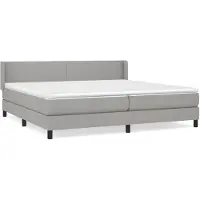 vidaXL Cama con somier y colchón de la marca , color gris claro, dimensiones 200x200 cm, tapizada en tela