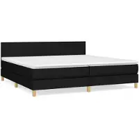 vidaXL Cama con somier y colchón, color , 200x200 cm, tapizada en tela