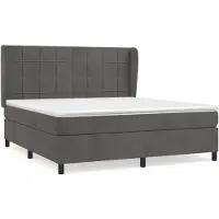 vidaXL Cama con somier y colchón de la marca , color gris oscuro, 160x200 cm, tapizada en terciopelo