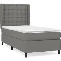 vidaXL Cama con somier y colchón de la marca , color gris oscuro, 80x200 cm, tapizada en tela