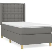 vidaXL Cama con somier y colchón de la marca , color gris oscuro, 80x200 cm, tapizada en tela