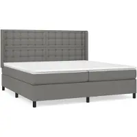 vidaXL Cama con somier y colchón de la marca , color gris oscuro, dimensiones 200x200 cm, tapizada en tela