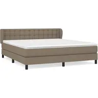 vidaXL Cama con somier y colchón , color taupe, 160x200 cm, tapizada en tela