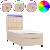 vidaXL Cama con somier y colchón , color cappuccino, 80x200 cm