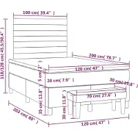 vidaXL Cama con somier y colchón de la marca , color marrón oscuro, dimensiones 120x200 cm, tapizada en tela