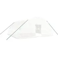 vidaXL Invernadero con estructura de acero, color blanco, 36 m², dimensiones 6x6x2,85 metros