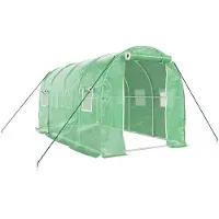 vidaXL Invernadero de acero, color verde, marca , superficie de 8 m², dimensiones 4x2x2 metros