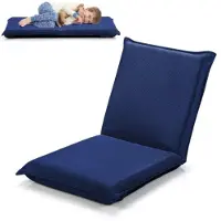 Costway Sillón de suelo con respaldo ajustable en 6 posiciones, tapizado, ideal para videojuegos, relax, o como sofá informal. Soporta hasta 150 kg. Color: azul marino