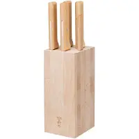 Opinel Parallèle 2403, juego de cuchillos de carne de 5 piezas con bloque