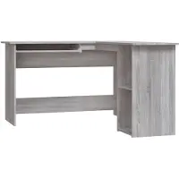 vidaXL Escritorio de esquina gris Sonoma, 120x140x75 cm, fabricado en material de madera
