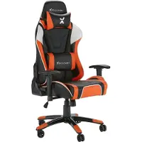 X Rocker Silla de escritorio para videojuegos XROCKER, color naranja, con reposabrazos 3D, cojín de confort y capacidad de hasta 100 kg