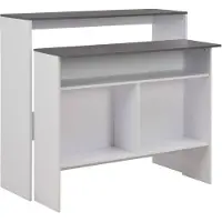 vidaXL Barra con dos tableros, blanca y gris, 130 x 40 x 120 cm