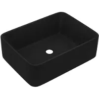 vidaXL Lavabo de lujo, color negro mate, 41x30x12 cm, cerámica