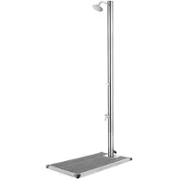 vidaXL Ducha de jardín con base gris de 220 cm, acero inoxidable