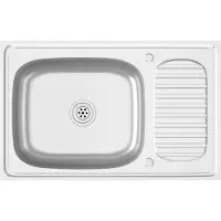 vidaXL Juego de fregaderos con escurridor, color plateado, 800x500x155 mm, acero inoxidable