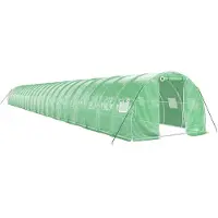 vidaXL Invernadero con estructura de acero, color verde, 72 m², dimensiones 24x3x2 metros